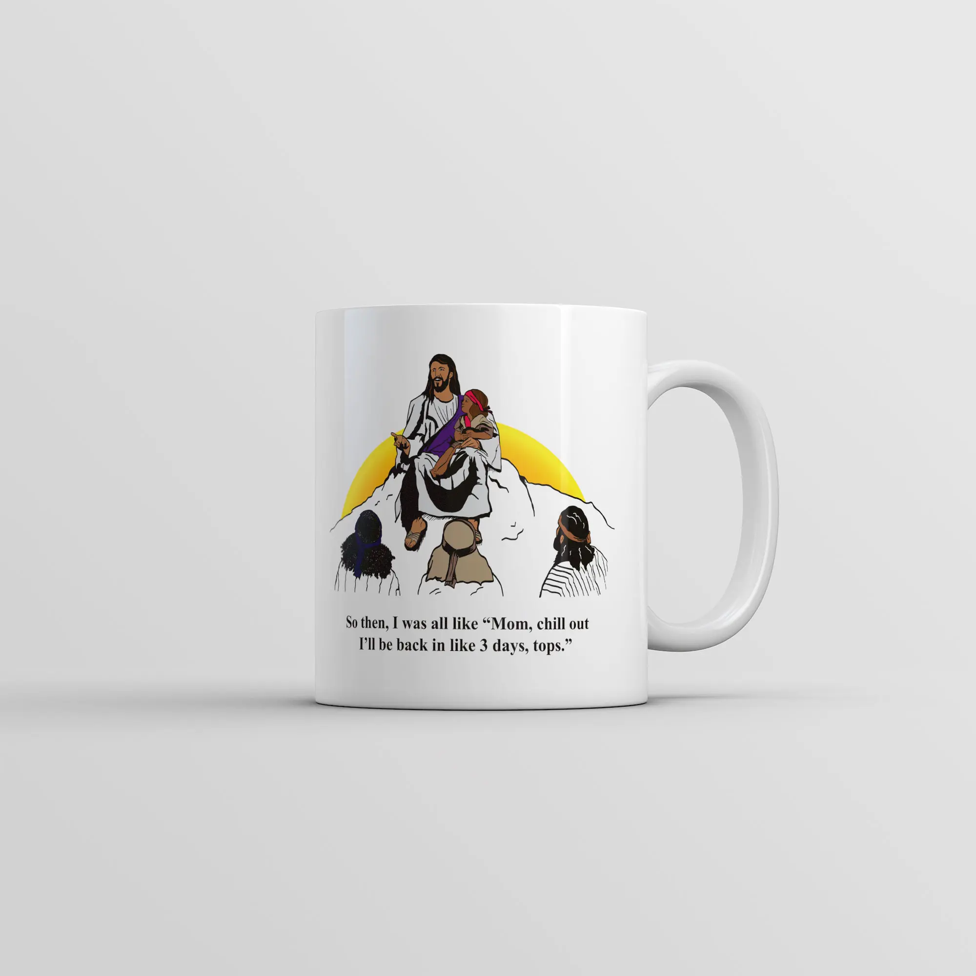 Story Time With Jesus Mug Funny Easter Sunday Coffee Cup - 11oz Funny Coffee Mugs Ceramic Printed Drinkware Cup
