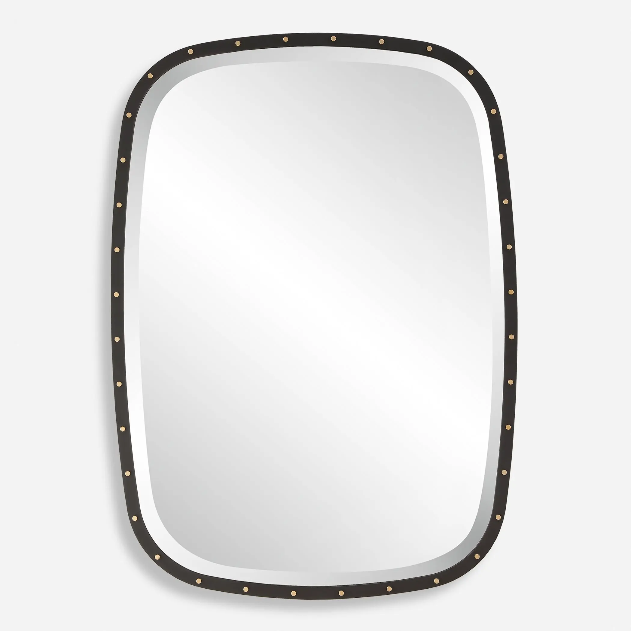 Uttermost 09967 Benedo Industrial Wall Mirror with Matte Black Iron Frame