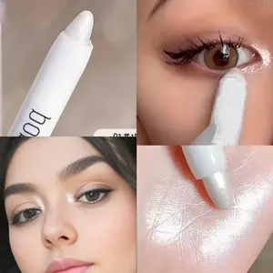 [Long-Lasting Shine Highlighter] Pearlescent highlighter and eyeshadow pencil - Highly Pigmented Makeup, Silver/gold shades, long-lasting shimmer, create a shimmering look, perfect for festivals