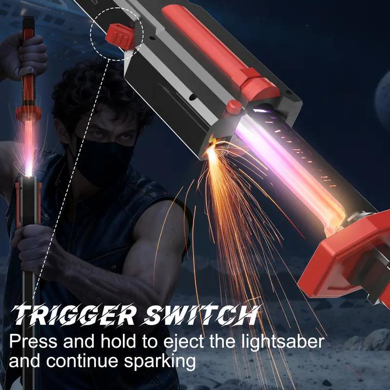 BLD LED SparkBlade Sword with Spray Effect knife Toy Cyberpunk Katana - Light-Up Propfor Cosplay, Raves & Festivals RGB Lights Durable CollectibleItem US In Stock, Valentine’s Gift Idea ,cool birthday gift,type-c rechargeable