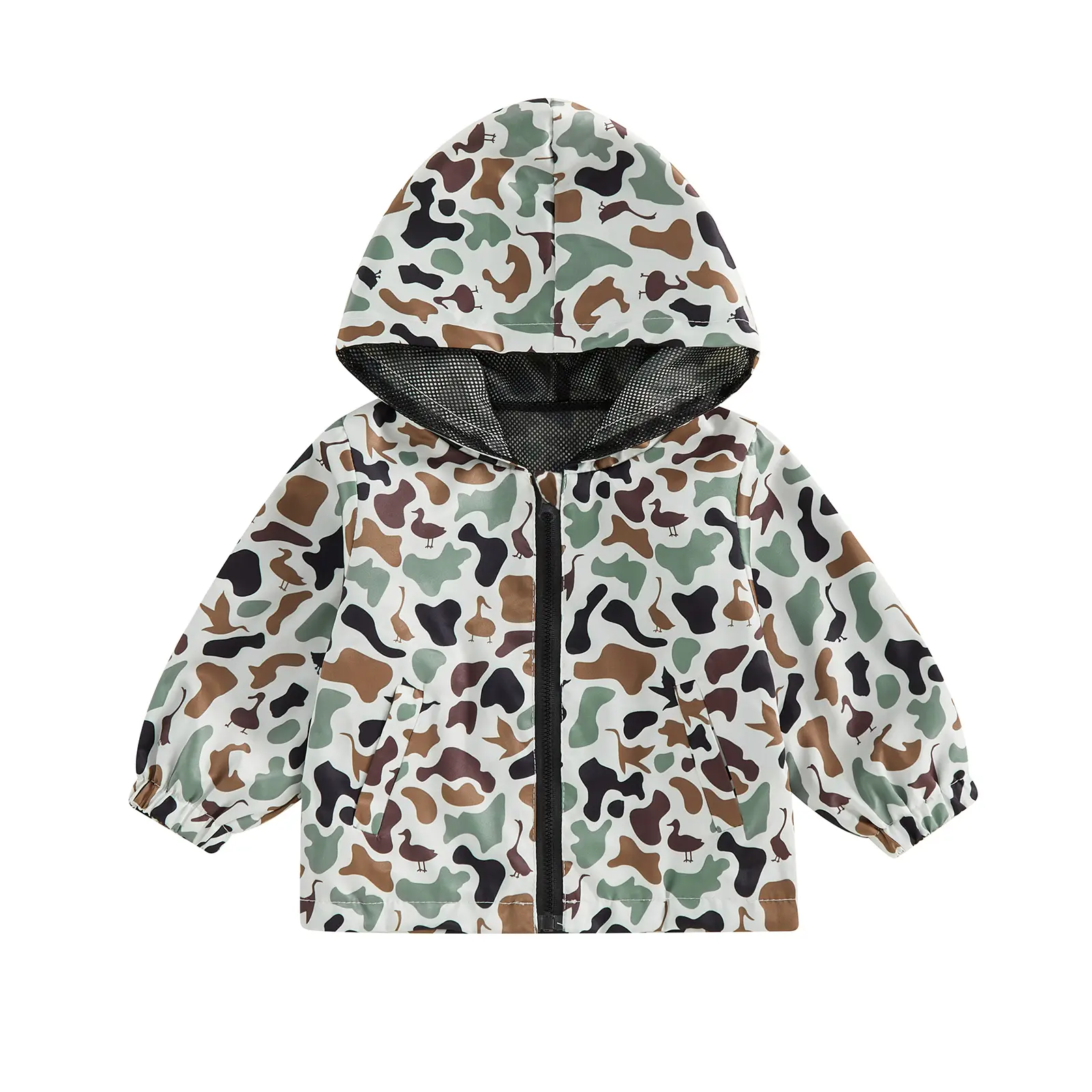 Babamoon Toddler Clothes & Baby Clothing, Boys Mallard Duck Hunting Jacket with Pockets, Camo Print Zip-Up Hooded Long-Sleeve Casual Coat