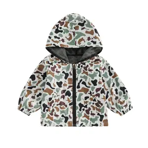 Babamoon Kids Toddler Baby Boys Mallard Duck Hunting Jacket with Pockets Casual Camo Print Zip Up Hooded Long Sleeve Coat Jacket