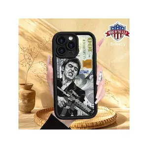 Creative Scar Face Painted Pattern Case For IPhone 16 15 14 Pro Max Plus Shockproof Drop Protection Rugged Durable Silicone Cover, Drop-Resistant Case.Lens Protection,Comfortable Grip,Affordable Luxury