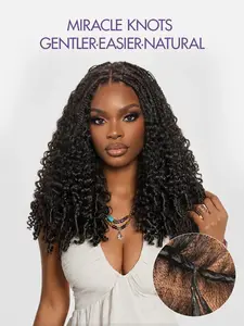 [New ArLUVME Readitress™ Pre-Separated Feather Crochet Human Hair Extensions Deep Wave / Kinky Straight / Silky Straight Protective Style Miracle Knots 1 Pack For Full Head Beginner Friendly Limited Time Offer TikTok Exclusive #luvmenewarrivals
