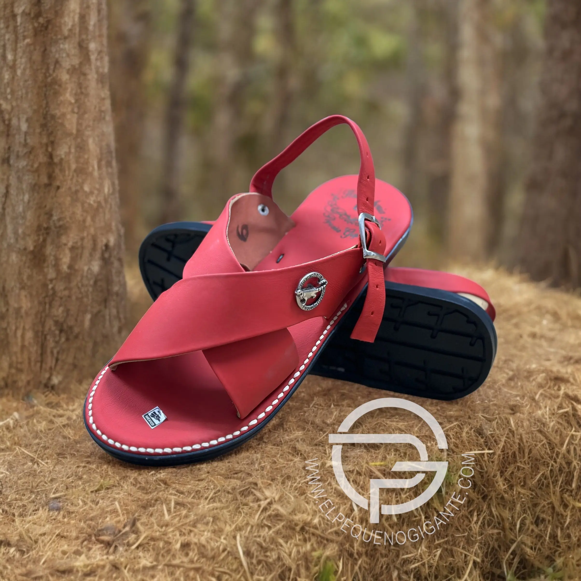 Red Leather Huarache Cruzado Mexican Sandal Shoe Comfort Footwear
