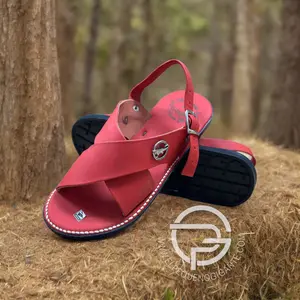 Red Leather Huarache Cruzado Mexican Sandal Shoe Comfort Footwear