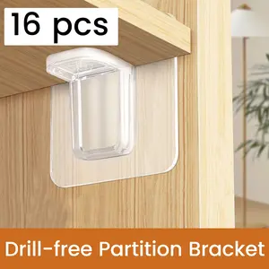 16 Counts Shelf Support Pegs,Transparent Hue Self-Adhesive Smooth Pins, Thickened Design for Durable Cabinet Clapboards