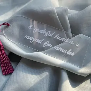 A grateful heart is a magnet for miracles, Acrylic engraved bookmark