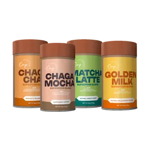 4-Pack Bundle: Organic Chaga Chai (Tea), Organic Chaga Mocha, Organic Golden Milk, & Organic Matcha Latte - Natural Creamy Lattes Perfect for Everyday Beverage - Dietary & Healthcare