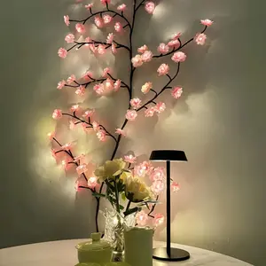 Style 2 cherry blossom chandelier rattan light USB 8 modes outdoor holiday decor valentine thanksgiving