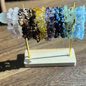 Crystal Healing Chip Bracelet - Natural Gemstone Wristband for Energy Balance & Positive Vibes
