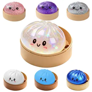 Dumpling Squishies Stress Relief Balls Soft TPR Colorful Squeeze Sensory Fidget Desk Toy for Kids Adults Party Favor