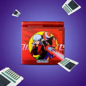 Game Boy Advance SP UV Printed IPS Ready Shell Mega Man Battle Network Proto Man