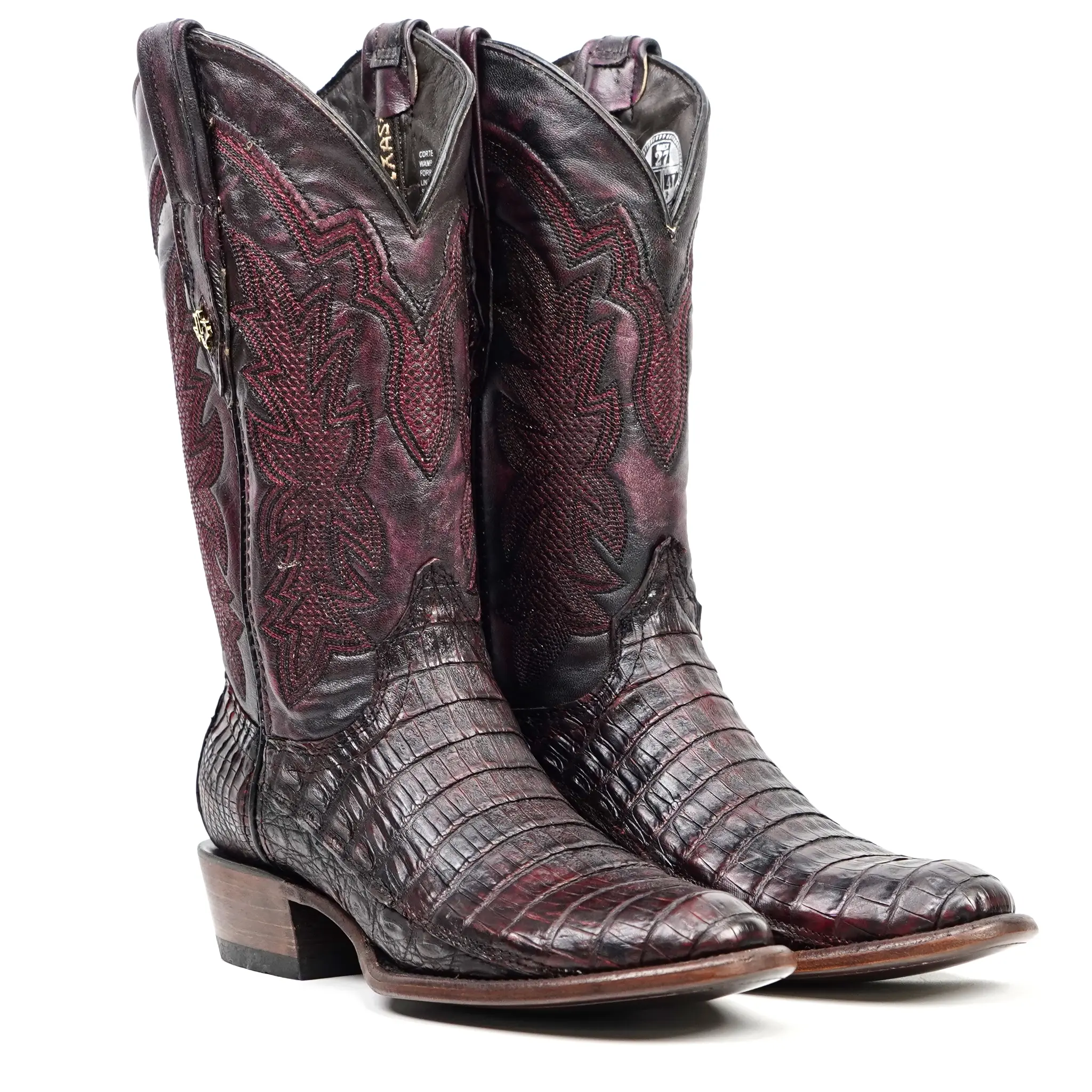 Rhodes Cowboy Boots - Black Cherry - Roper Toe