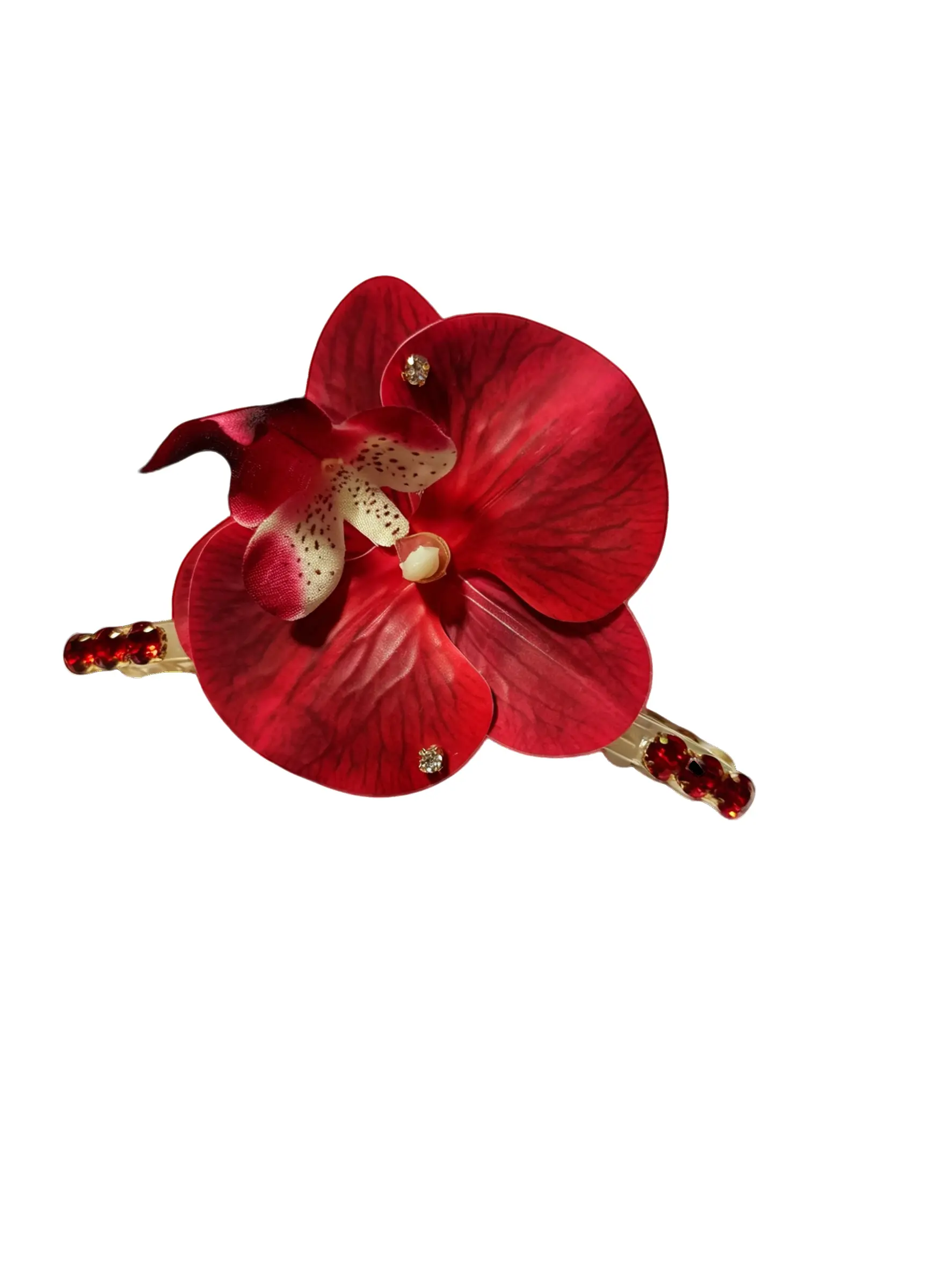 Elegant Butterfly Orchid Hair Clip, Rhinestone Flower Claw, Versatile Daily/event Accessory, Perfect for Photoshoots & Weddings, Claw Hair Clips