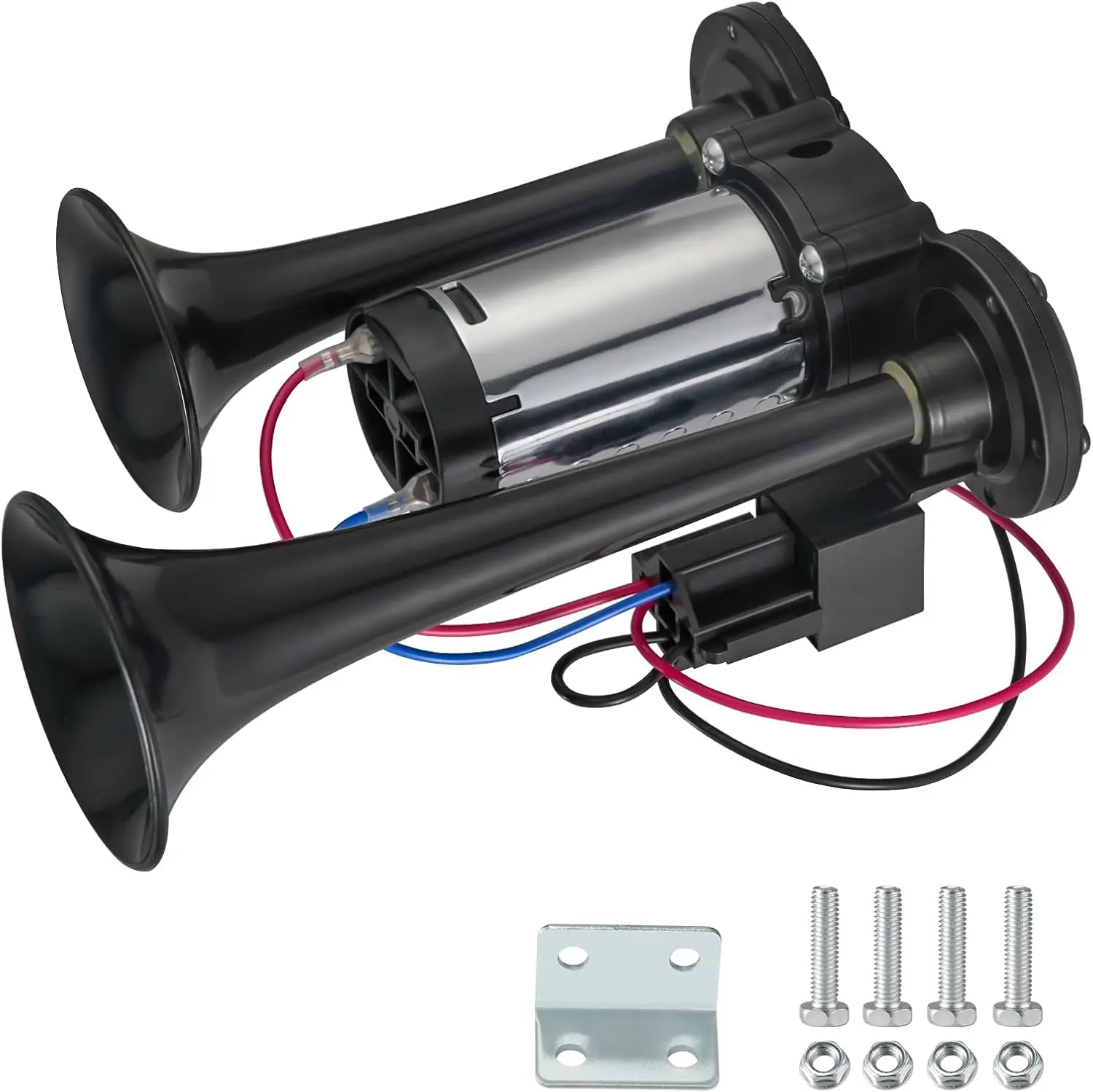 12V 600DB Dual Air Horn Kit – Blast a train‑loud warning with twin trumpets and compressor. Perfect for trucks, SUVs, motorcycles, boats, and even your pickup. Never be the quiet vehicle again