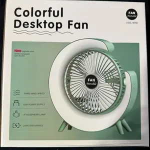 LED Desktop Fan, USB-Powered, 3-Speed Adjustable, Quiet Personal Cooling Fan for Home Office