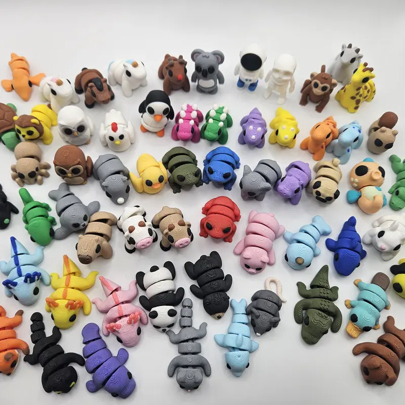 Strong & Durable Pocko Pets - Cute 3D Printed Articulating Mini Fidget Sensory Baby Animals For Road Trips or Party Bags Articulated Figures Action Figures