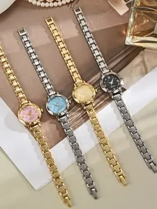 Vintage Forest Style Watch: Niche, Minimalist Round Quartz Analog Watch for Women with Petite Dial and Dual Bracelet/Strap Options