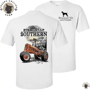 Straight Up Southern-Sunshine Tractor Tee T-shirt - Summer Outfits, Regular Fit Short Sleeve Crew Neck T-Shirt for Men, Casual Comfy Knitting Top for Summer