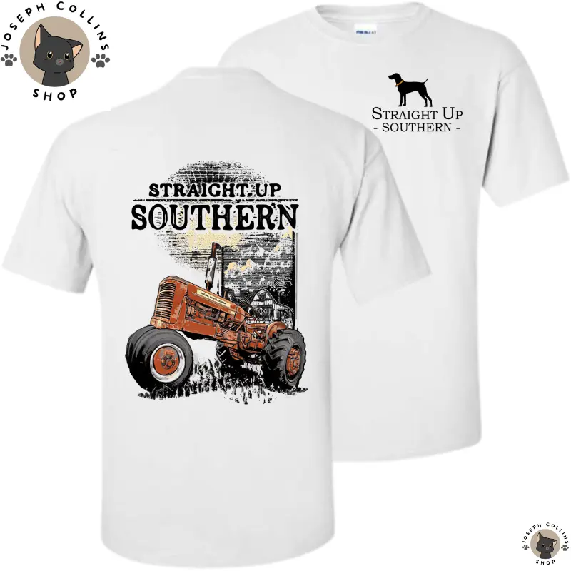 Straight Up Southern-Sunshine Tractor Tee T-shirt - Summer Outfits, Regular Fit Short Sleeve Crew Neck T-Shirt for Men, Casual Comfy Knitting Top for Summer