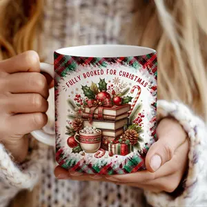 Ceramic Mugs 11 oz for Christmas Fully Booked for Christmas Design Festive Holiday Gift