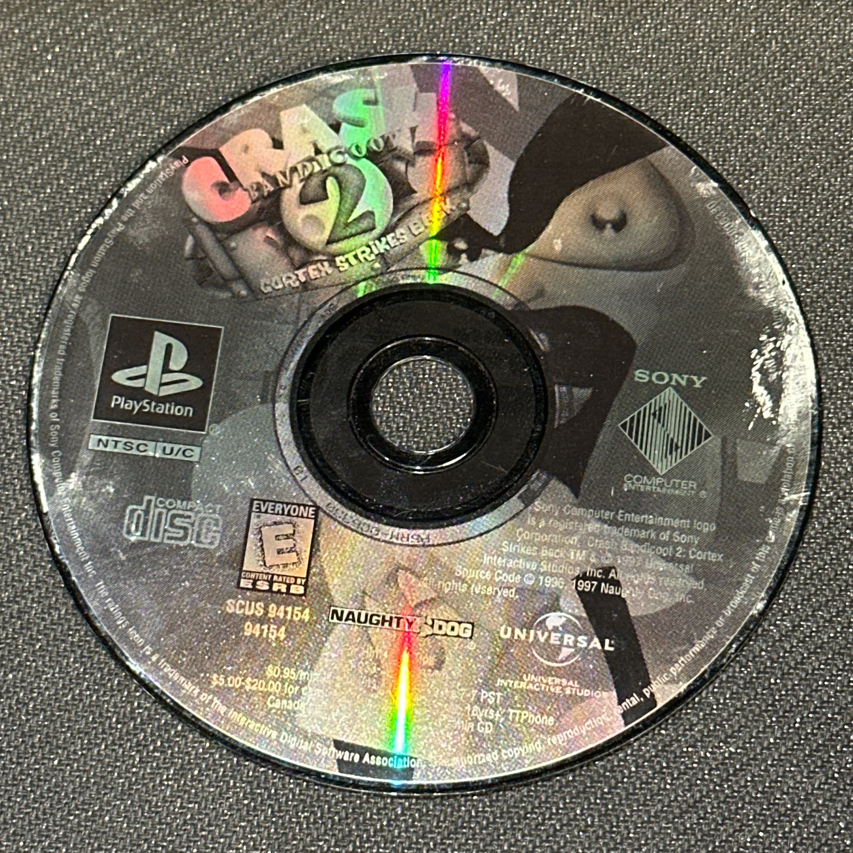 Crash Bandicoot 2: Cortex Strikes Back for PlayStation (Loose Disc)