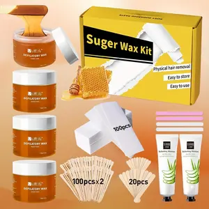 Gentle wax facial wax hair removal set, gift box, safe and precise hair removal, suitable for arms, legs, underarms, bikini line, and other body parts.