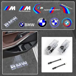 ABS Material Car Door Welcome Lights 2PCS, LED Puddle Light for BMW M Performance E36 E39 E46 E30 E34 E53 E90 E60 E70 E92 E93 E83 E84 E87 G01 G11 G12 G20 G30 X1 X2 X3 X4 X5 X6 X7 F30 F20 F10 F15 F16 M3 M4 M5, HD Projection, Car Decorative Light