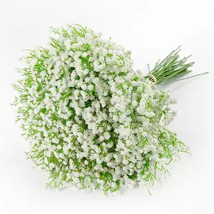 DEEMEI Spring Artificial Bouquets Gypsophila White Faux Initial with Baby's Breath Plastic Flowers for Wedding Stuff Floral House Decoration