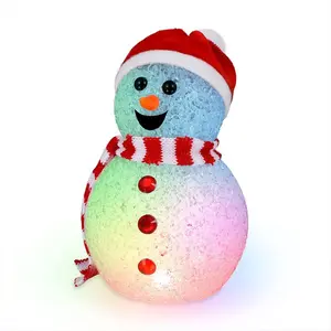 FlashingBlinkyLights Color Changing LED Snowman Light Up Decoration Lighted Christmas Table Decorations