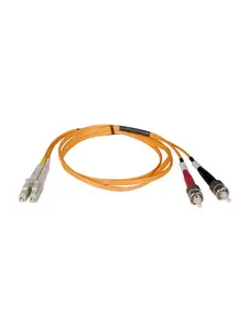 Tripp Lite TRL-N318-50M Duplex Fiber Optic Cable, 62.5-125 Multimode, 164 ft, 2 ST/LC Connectors, Beveled Edges, FDDI and OFNR Rated