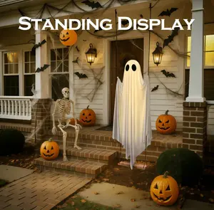 Halloween Decorations Outdoor, 5FT Large Hanging Ghost Swing with Remote Control String Lights, Scary Ghost Halloween Party Decor Outside for Tree Porch Yard Garden Lawn Ornaments halloween decor