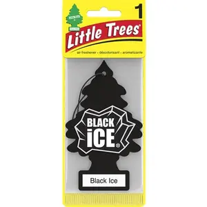 Little Trees Car Air Freshener Black Ice Hanging Tree Provides Long Lasting Scent for Auto and Home 24 Air Fresheners Made in USA