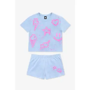 Vintage Washed Cotton Easy Tee & Dolphin Short Set