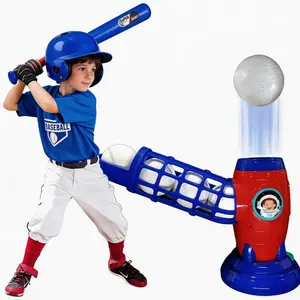 Kids Electronic Baseball Pitching Machine Toy | Automatic Pitcher with 5 Plastic Baseballs | Outdoor Sports Game for Boys & Girls Ages 3+ | ideal Holiday & Birthday Gift