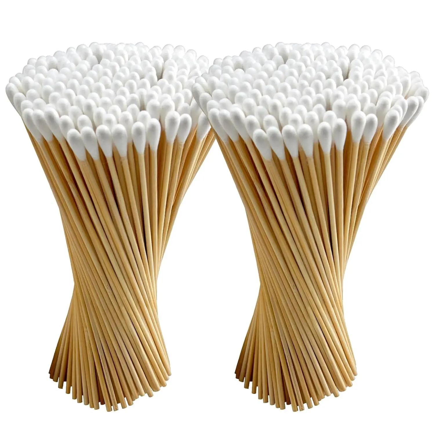 200PCS 6" Long Cotton Swabs with Bamboo Sticks - Lint Free, Highly Absorbent Cleaning Cotton Tipped Applicators