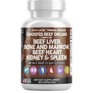 Grass Fed Beef Organ Capsules 3000mg - Premium Quality Liver, Marrow, Heart, Spleen, and Pancreas Healthcare Supplement Muscle Vitamin