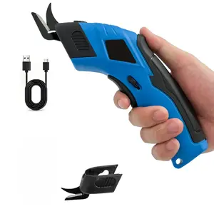 2026 Cordless Rechargeable Electric Scissors Box Cutter Fabric Scissor Cutter for Cardboard Carpet Leather with Safety Lock & Battery Indicator for Sewing Supplies Crafts