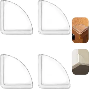 4pcs Clear Table Corner Protectors, Safe Anti-Collision Bumpers for Sharp Furniture, Transparent Corner Guards & Edge Protectors, Suitable for Table Cabinet Window Corner
