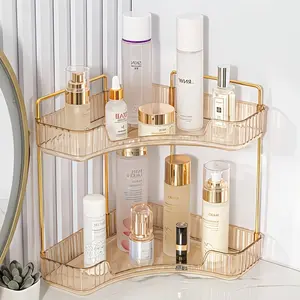 Multifunctional 2/3 Tier Storage Rack, Large Capacity Corner Cosmetics Organizer, Desk Box for Figurines, Office Supplies, Jewelry