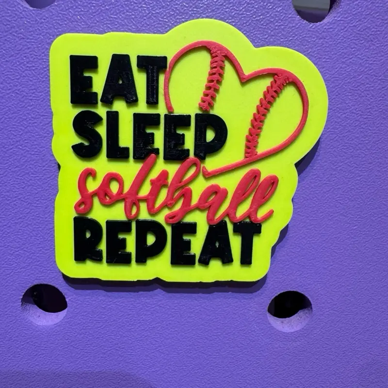 softball charm to fit in bogg bag holes