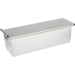 USA Pan Bakeware Pullman Loaf Pan with Cover, 13 x 4 inch, Nonstick & Quick Release Coating, Made in the USA from Aluminized Steel