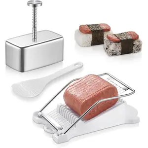 Spam Musubi Mold Kit - Stainless Steel Onigiri Maker with Spam Slicer -  for Hawaiian Grip Sushi