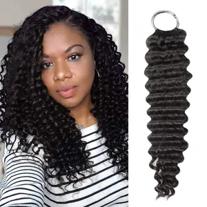 Water Wave Crochet Hair Natural Black Machine Made Feather Human Hair Extension