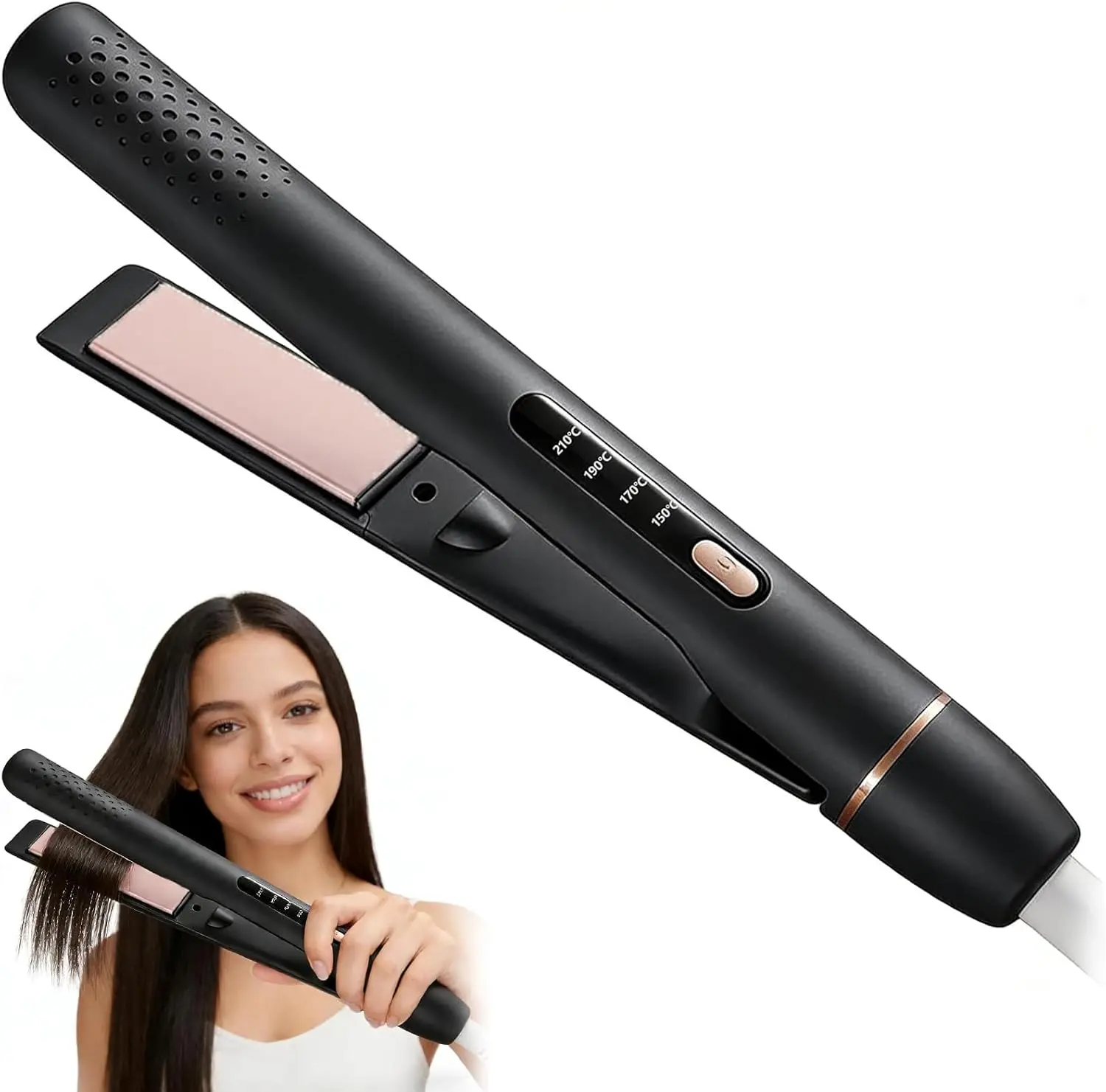 Hair Straightener, 10s Fast Heat, Anti-Frizz Flat Iron for Smooth Shiny Hair