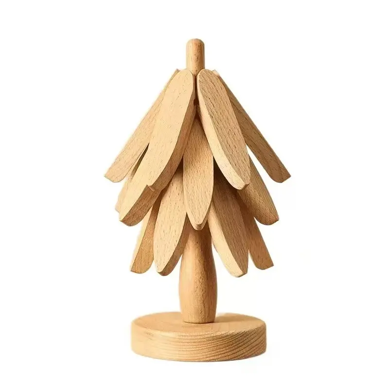 Environmental Tree Design Stand Wooden Trivets Decorative Anti Scald Heat Resistant Table Mat Coaster Wood Placemats Pot