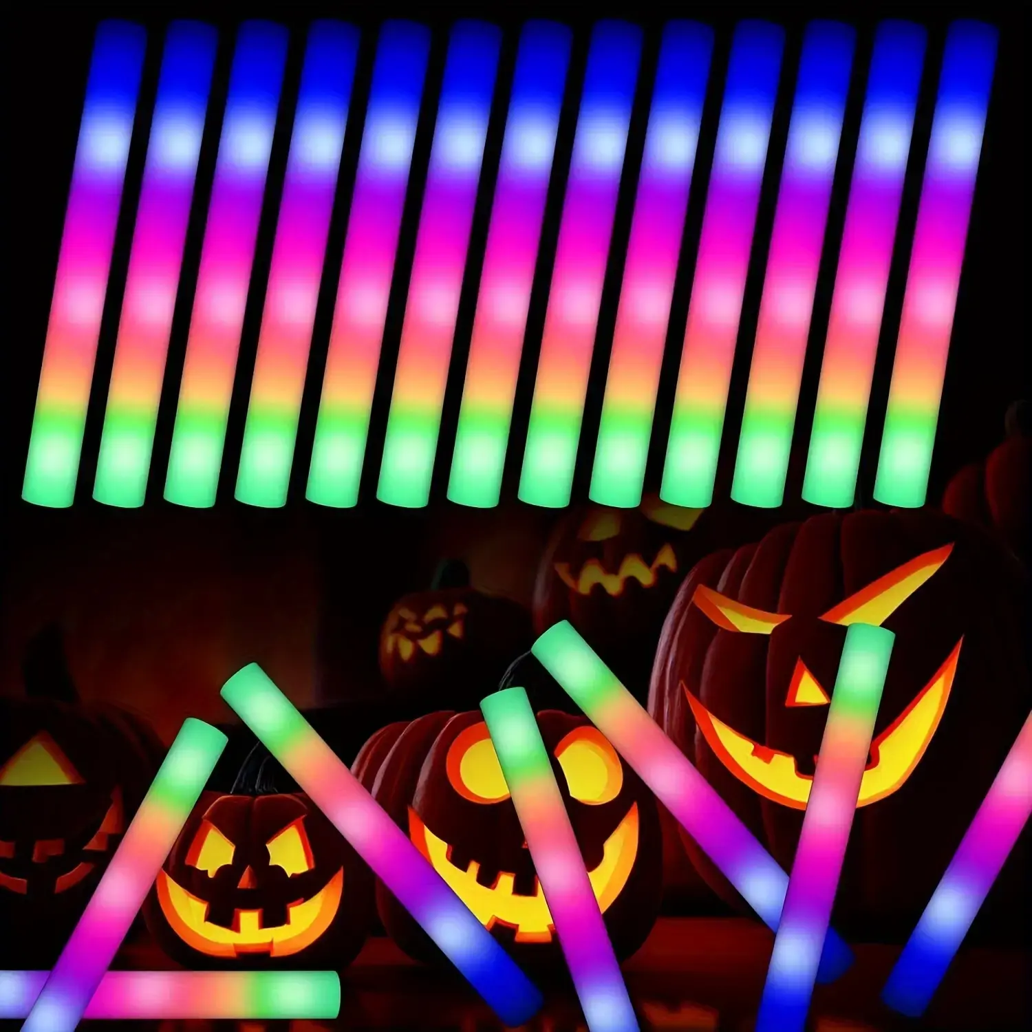 66 PCS Bulk LED Glow Sticks - 3-Mode Color Changing Light Up Foam Sticks, Festive Party Supplies Gifts for Adults, Ideal for Wedding, Club Events