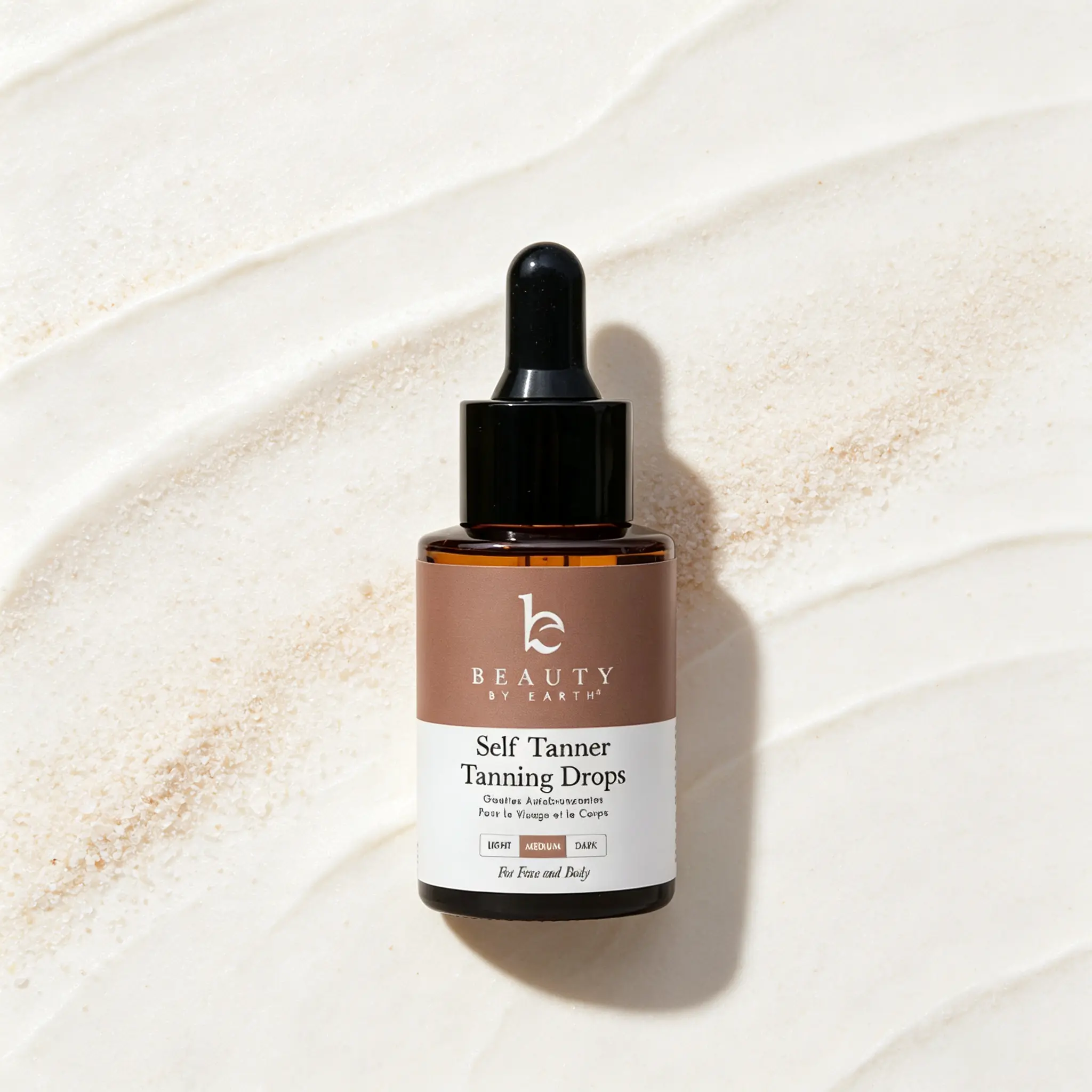 Beauty by Earth Custom Self Tanner Drops for Face & Body - Natural Golden Bronzed Sunless Glow, Cruelty-Free, Made in USA
