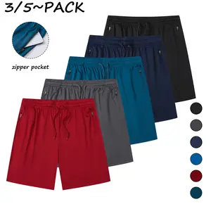 3/5 Pack Men's 5'' Running Sport Shorts With Zipper Pocket & Drawstring, Lightweight Breathable Workout Shorts for Men, Comfortable Stylish Casual SummerVibes Gym Shorts